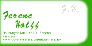 ferenc wolff business card